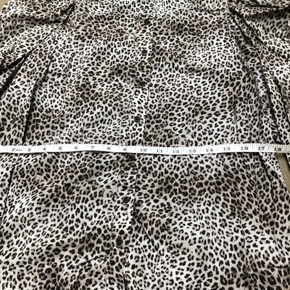 Mango Leopard Print Puff Sleeve Blouse - Picture 8 of 10